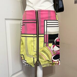 Vintage Colorful Pink Geometric Women's Skirt